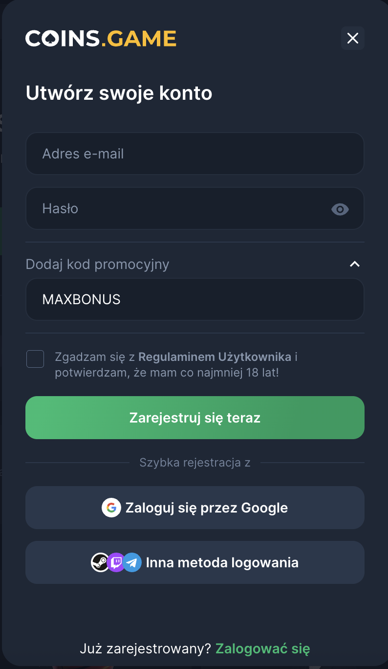Krok 3 — dodaj kod promocyjny